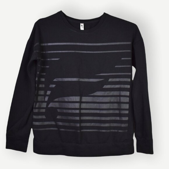 Fabletics Sweatshirt XS Womens Snowshoe Pullover Black Logo Print Long Sleeve - Picture 2 of 6